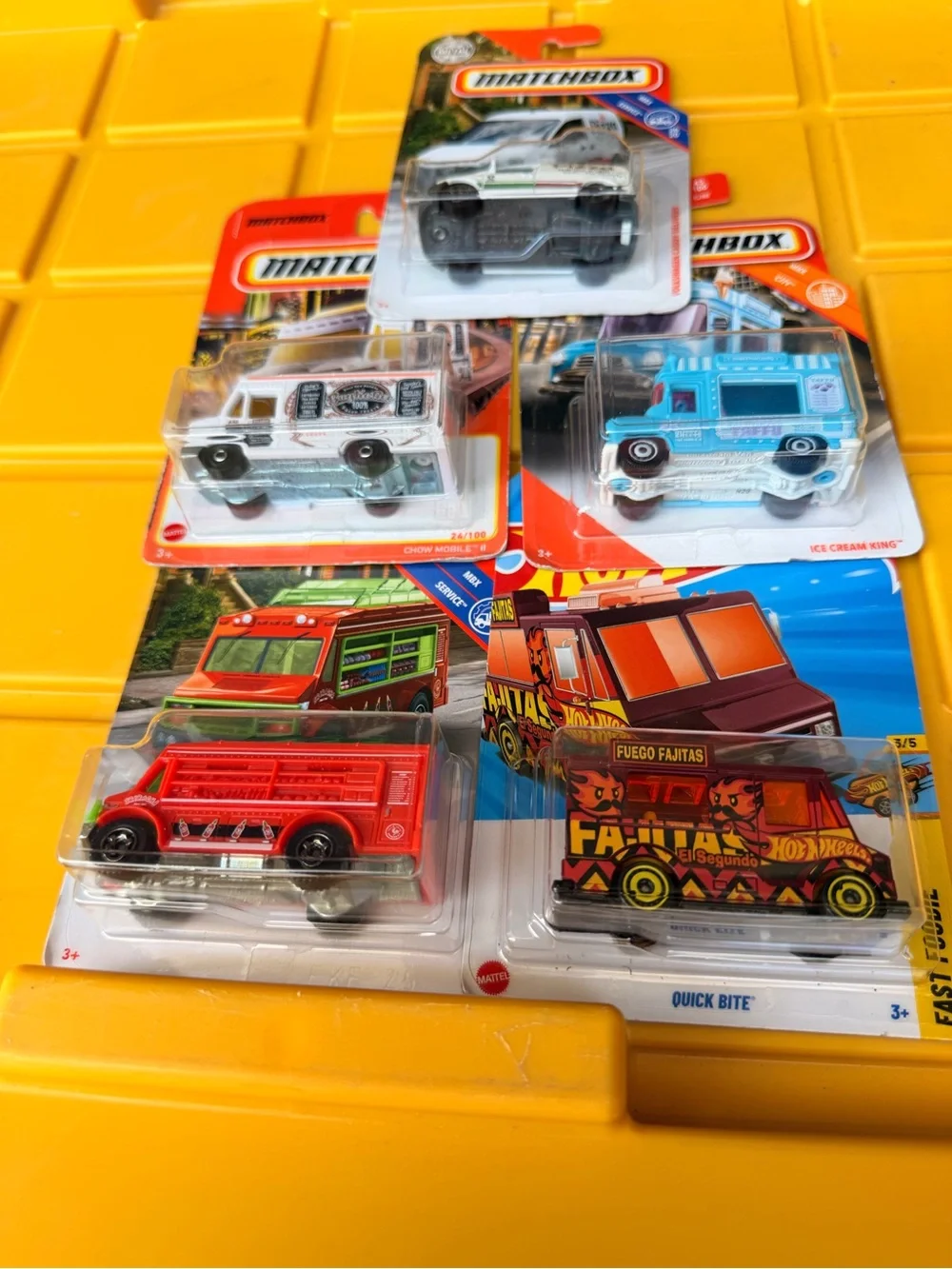 Matchbox Assort Toy Vehicles - Red, Blue, White, Green, Brown, Black Food Trucks